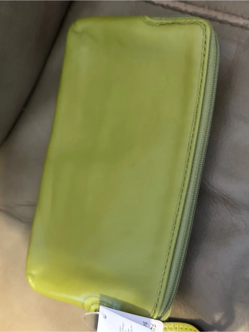 NWT Coach Grass Green Daisy Wristlet Clutch Silver Y2K Wallet - Picture 6 of 9